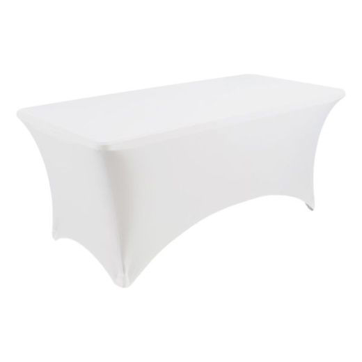 Iceberg Stretch Fabric Table Cloth, 72" X 30", White
