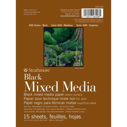 Strathmore 400 Series Mixed Media Pad - Black 6"x8"
