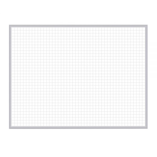 Ghent Grid 1" X 1" Magnetic Dry-Erase Whiteboard, 48 1/2" X 96 1/2", Satin, Aluminum Frame With Silver Finish