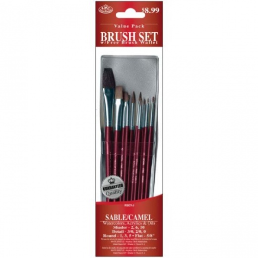 Trinity Brush Introductory Set of 5 Kolinsky Sable Art Brushes