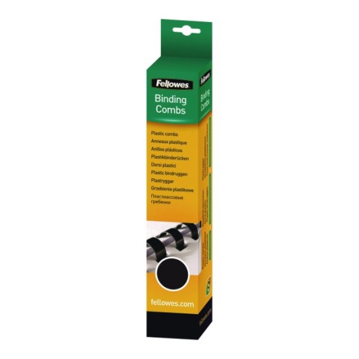 Fellowes Plastic Comb Bindings For 11 X 8.5 Documents, 19 Rings, 0.25" (20-Sheet) Capacity, Navy Blue, 100/Pack