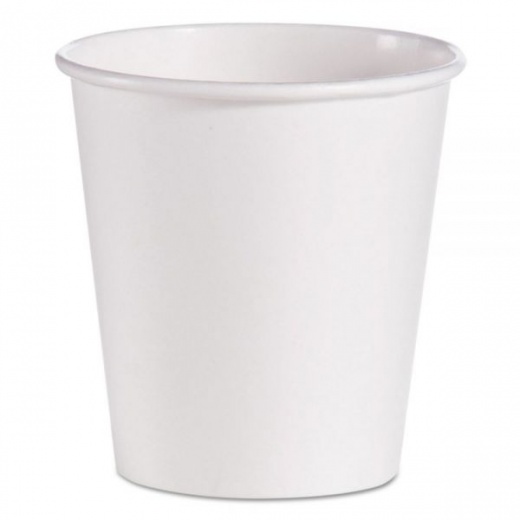 Single-Sided Poly Paper Hot Cups, 10 Oz, White, 1,000/Carton