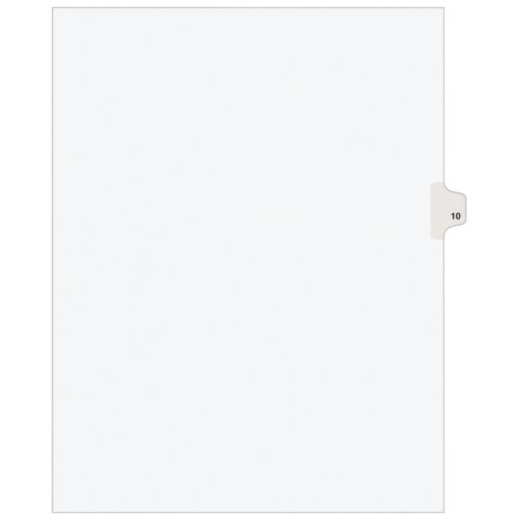 Avery Individual Legal Dividers, Letter Size, Side Tab #10, Pack Of 25