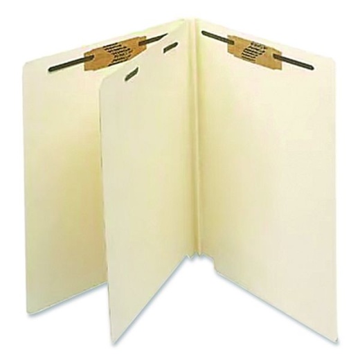 Medical Arts Press Heavy-Duty End Tab Classification Folders, 2" Expansion, 1 Divider, 4 Fasteners, Letter Size, Manila, 125/Box