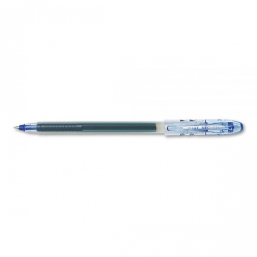 Pilot Neo-Gel Rollerball Pens, Fine Point, 0.7 Mm, Clear Barrel, Blue Ink,  Pack Of 12