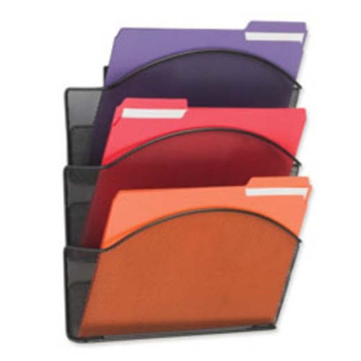 Safco Onyx Mesh Letter-Size Triple Wall Pocket