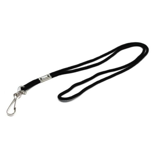 Champion Sports Heavy-Duty Nylon Lanyard - 12 Pack - 10" Length - Black - Nylon
