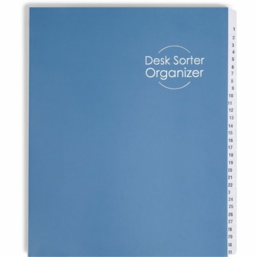 Smead Desk File/Sorter, 1-31/January-December, Letter Size, 35% Recycled, Blue