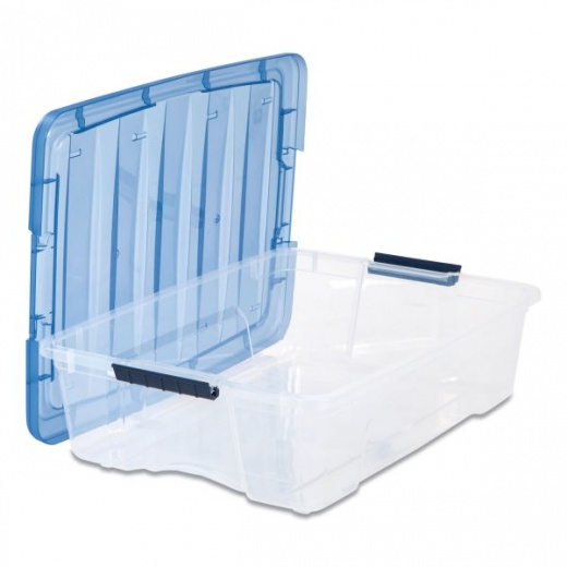 Advantus Super Stacker Divided Storage Box with Blue Tray & Handles