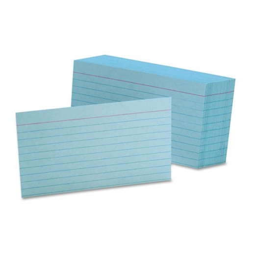 Oxford Ruled Index Cards, 3 x 5, Blue, 100/Pack