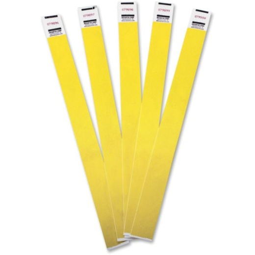 Advantus Tyvek Wristbands Yellow - Pack of 100