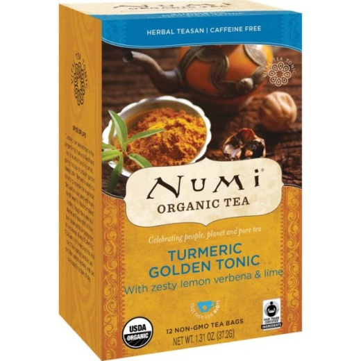 Numi Turmeric Organic Tea Dried Lime, Turmeric, Verbena, 1.3 Oz, Carton Of 12
