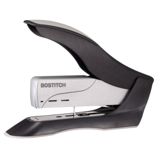 Bostitch Spring-Powered Premium Heavy Duty Stapler, 100 Sheet Capacity, Black/Silver