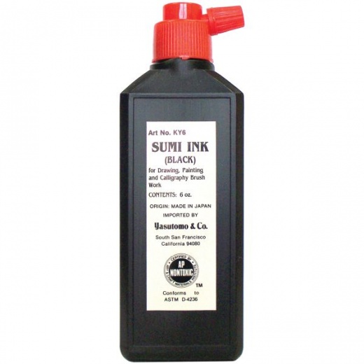 Yasutomo Sumi Ink 6Oz - High-Quality Black Ink for Sumi Painting and Calligraphy