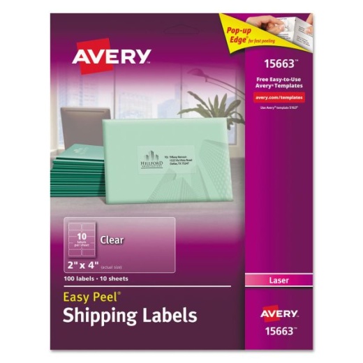 Avery Matte Clear Easy Peel Mailing Labels