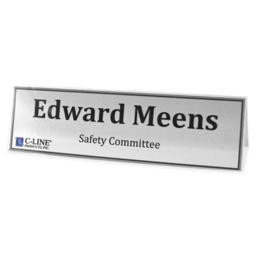 C-Line Heavyweight Rigid Plastic Name Tent Holder - Medium Size, 2-1/2 x 8-1/2