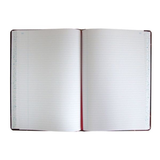 Boorum & Pease Account Record Book, 8 5/8" x 14 1/8", Record Ruled, 300 Pages, Black/Red