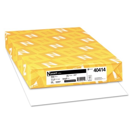 Neenah Paper Exact Index Card Stock, 92 Bright, 110 Lb Index Weight, 11 x 17, White, 250/Pack