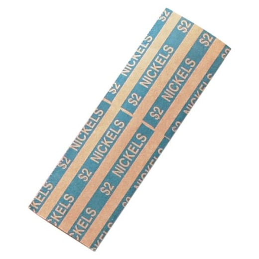 Pap-R Flat Coin Wrappers - Total $2.00 In 40 Coins Of 5¢ Denomination