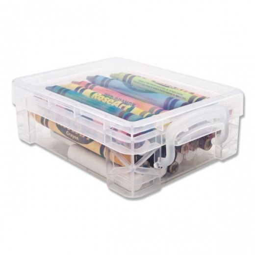 Advantus Super Stacker Crayon Storage Box, 4 4/5 X 3 1/5 X 1 3/5, Clear