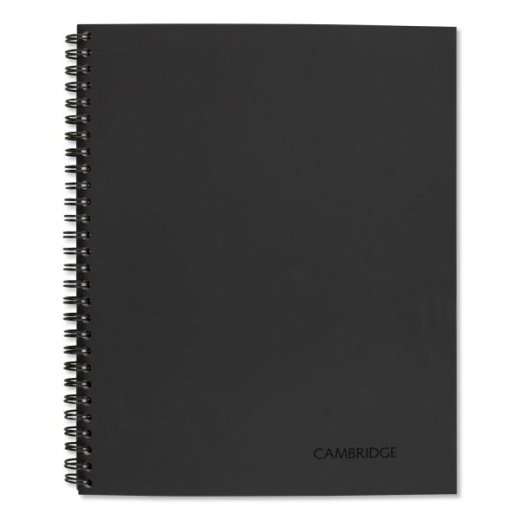 Cambridge Wirebound Guided Quicknotes Notebook, 1-Subject, List-Management Format, Dark Gray Cover, 80 Sheets