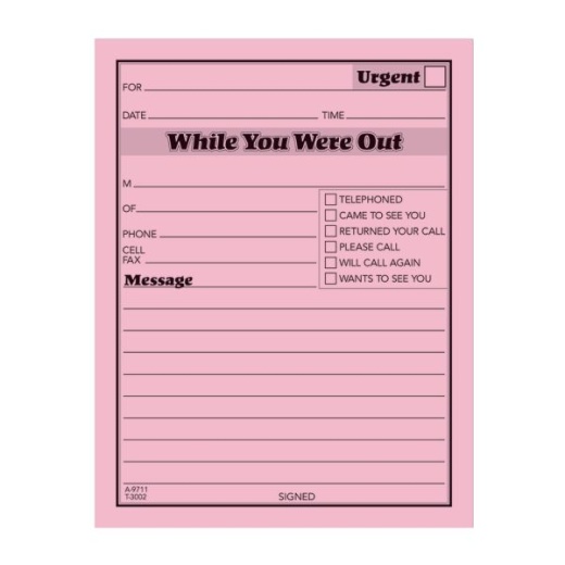 Adams 'While You Were Out' Message Pads, 4 1/4" x 5 1/2", 50 Sheets, Pink, Pack Of 12
