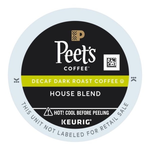 Peet's Coffee & Tea House Blend Decaf K-Cups - Dark Roast, 22/Box