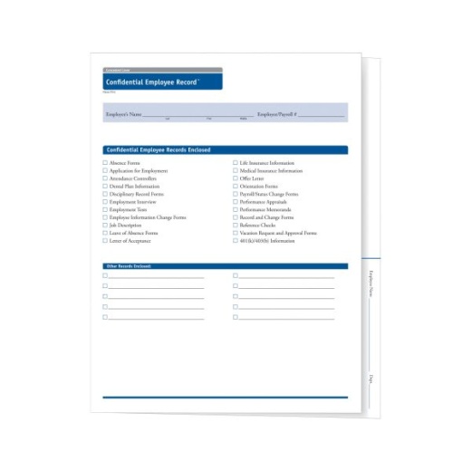 ComplyRight Confidential Employee Record Folders, Concealed Cover, Pack Of 25
