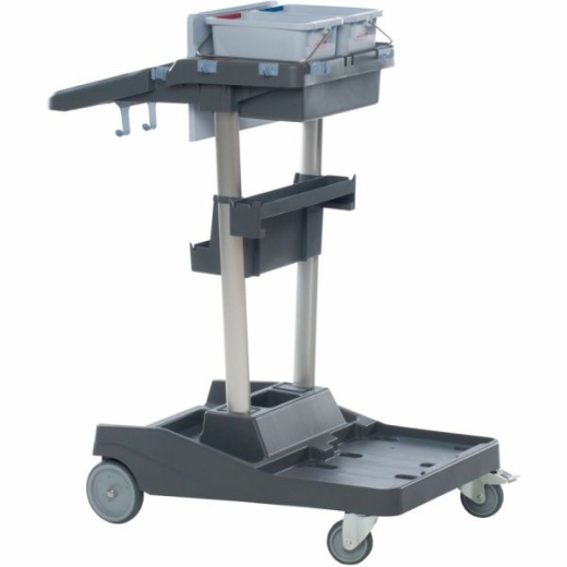 Vileda Professional Voleopro Cart - 4 Casters - Plastic, Aluminum, Anodized Aluminum, Steel - 4.80"X 7.99" Depth X 17.83" - Gray - 1 Each - 143724