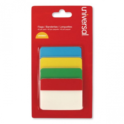 Universal Self Stick Index Tab, 2", Assorted Colors, 40/Pack