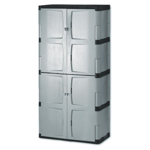 Rubbermaid Double-Door Storage Cabinet - Gray/Black