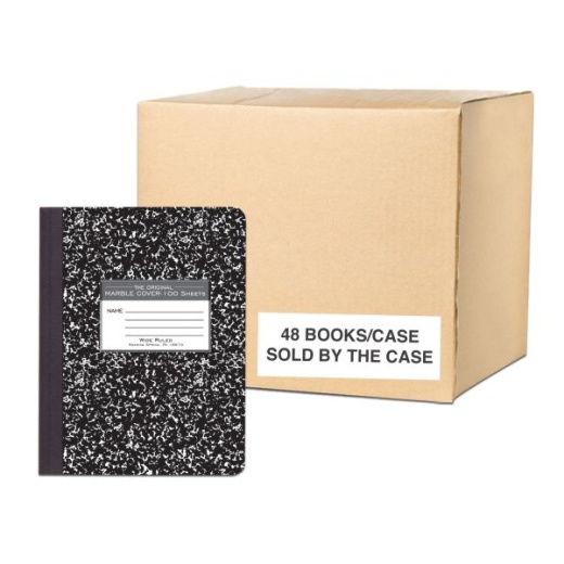 Wide Ruled Hard Cover Composition Book 100 Sheet, Case Of 48
