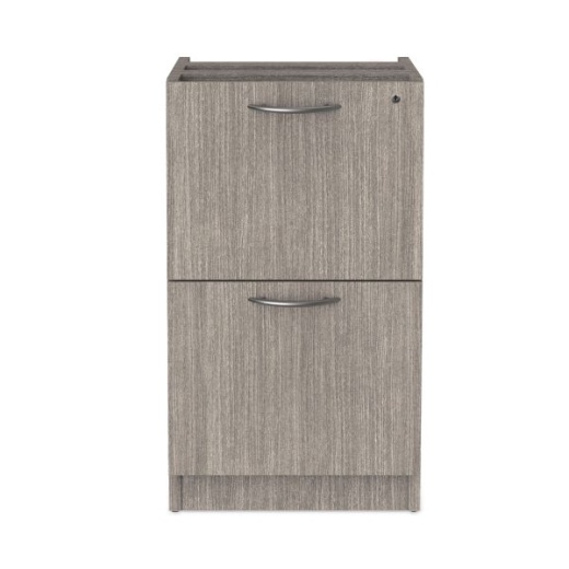 Alera Valencia Series Full Pedestal File, Left Or Right, 2 Legal/Letter-Size File Drawers, Gray