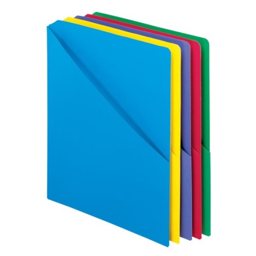 Pendaflex Slash-Pocket Project Folders with Holder for CDs/DVDs, 11" x 8 1/2", Assorted Colors, Pack of 25