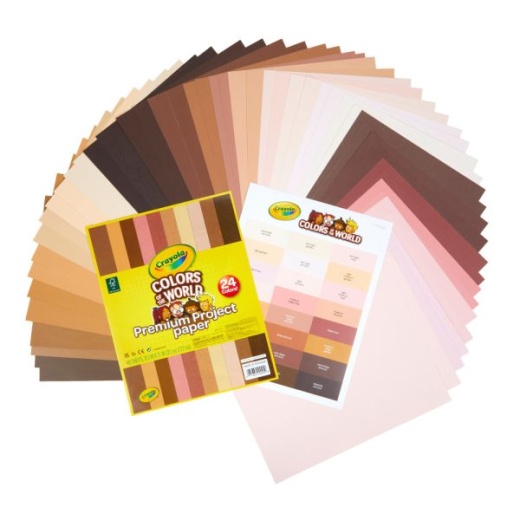 Crayola Colors Of The World Premium Project Paper, 8-1/2 X 10-1/2,  Assorted Colors, Pack Of 48 Sheets