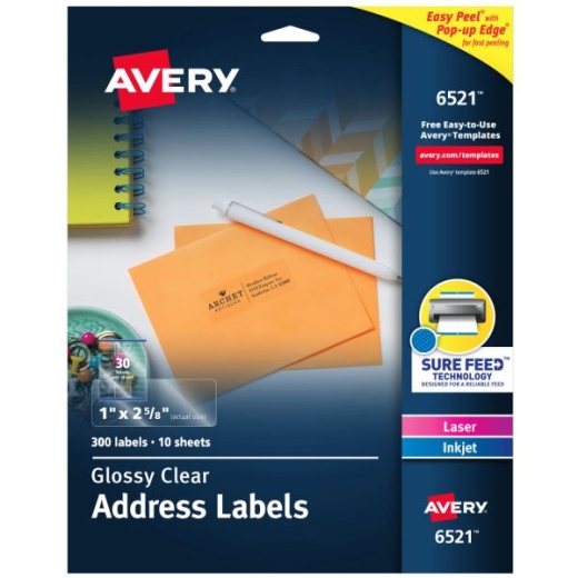 Avery Glossy Permanent Labels 6521