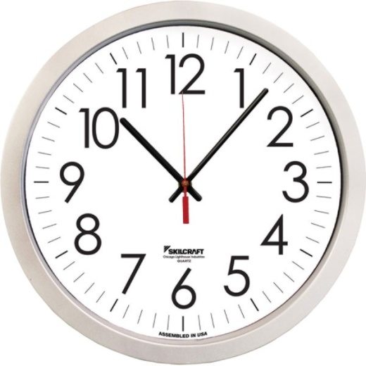 Skilcraft Silver Contemporary Wall Clock