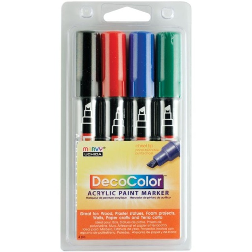 DecoColor Chisel Acrylic Paint Markers 4/Pkg - Unleash Your Full Creative Potential