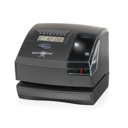 Lathem Atomic Time Clock With Tru-Align, 1600E, Unlimited Employees, 5.7"H X 6.3"W X 7.2"D, Gray