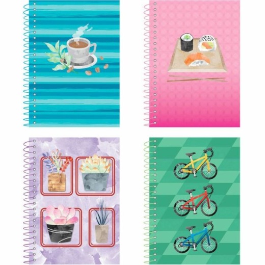 Roaring Spring Lifenotes Wirebound Notebook - 4 Pack with Stylish Designs