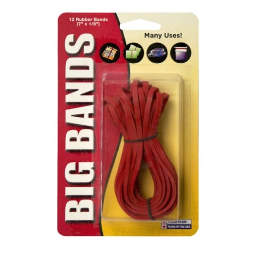 Alliance Rubber Advantage Rubber Bands, 7", Red, Pack Of 12
