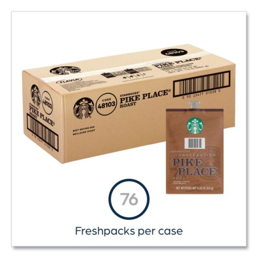 Starbucks Pike Place Roast Coffee Freshpack, Pike Place, 0.32 oz Pouch, 76/Carton Starbucks Pike Place Roast Coffee Freshpack, Pike Place, 0.32 oz Pouch, 76/Carton