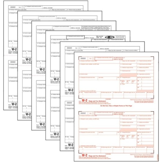 Tops Laser W-2 Forms Kits, 5 1/2" x 8 1/2", 6-Part, White, Pack Of 50