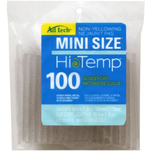 Ad Tech Crystal Clear High-Temp Mini Glue Sticks 100/Pkg