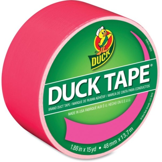 Duck Brand Color Duct Tape - 15 Yd Length X 1.88" Width - Pink - For Color Coding, Repairing, Packing, Crafting - 1 Roll
