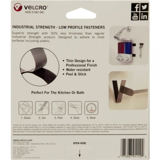 Velcro Brand Industrial Strength Roll, Low Profile