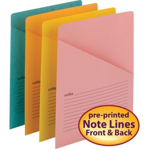 Smead Organized Up Recycled File Jacket - Aqua, Goldenrod, Pink, Yellow - 10% Recycled - 12/Pack