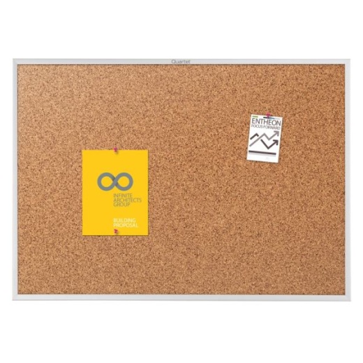 Quartet Classic Cork Bulletin Board, 48" x 72", Aluminum Frame With Silver Finish