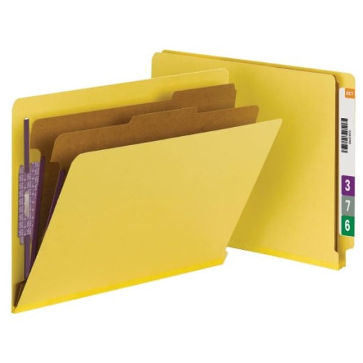Smead End-Tab Classification Folders with Safeshield Fasteners