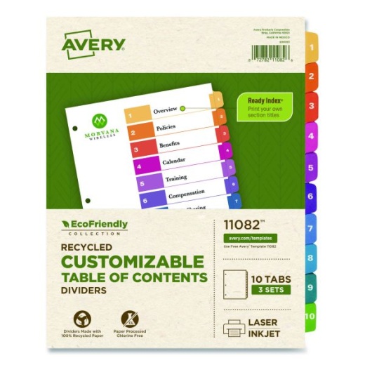 Avery Customizable Table of Contents Ready Index Dividers with Multicolor Tabs